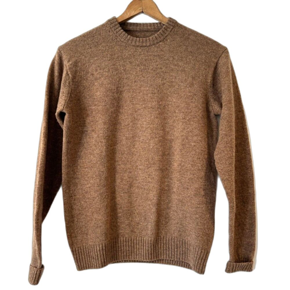 Muji Brown Wool Men's Pullover Sweater Crewneck Small